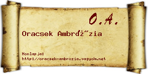 Oracsek Ambrózia névjegykártya